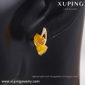 91607 Hot sale graceful fancy ladies jewelry Irish style heart shaped golden drop earrings